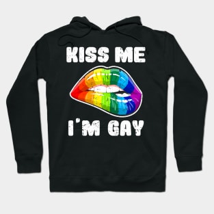 Kiss Me Im Gay Lgbtq Rainbow Lips Hoodie